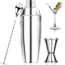 Ohtomber 24OZ Cocktail Shaker Set - Cocktail Bar Martini Drink Shaker Set with Strainer, Stainless Steel Bartender Kit Drink Mixer with Jigger, Mixing Spoon, Bar Accessories for Beginners