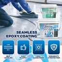 3 Gallon Gray Epoxy Floor Kit, 100% Solids, Self-Leveling | Creates a thick, high-gloss coating that resists hot-tire pickup, chemicals, oil, abrasion, and heavy garage traffic