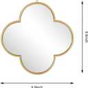 DECANIT Decorative Wall Mirrors Set of 3,Gold Clover Hanging Mirrors with Scalloped Frame for Living Room, Bedroom & Entryway, Accent Wall Decor
