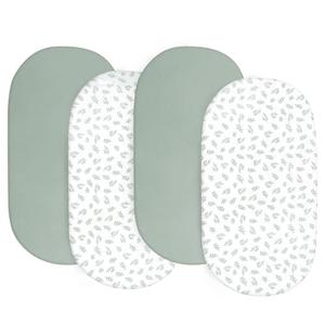 Baby Bassinet Sheets 4 Pack Compatible with Halo BassiNest Swivel Sleeper, Ultra Soft & Skin-Friendly, Green
