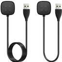 SENGKOB [2-Pack] Charger Cable Compatible with Smart Watch Fitbit Versa 4 / Sense/ Versa 3 / Sense 2, Replacement USB Charging Cradle Dock Stand Cable (3.3 ft/ 1.0ft)