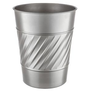 Monarch Abode Metal Bathroom Trash Can  Waste Basket for Bedroom, Office Desk, & Dorm, Handcrafted Wave Embossed, Durable Decorative Pewter Small Trash Can Bathroom Garbage Bin Wastebasket