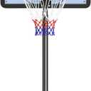 Yaheetech Kids Basketball Hoop Outdoor Portable Basketball Goal Court for Youth & Adults 7.2-9.2ft Height Adjustable, 32inch Backboard
