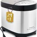 KITCHENARM 29-in-1 SMART Bread Machine with Gluten Free Setting 2LB 1.5LB 1LB Bread Maker Machine with Homemade Cycle - Stainless Steel Breadmaker with Recipes Whole Wheat Bread Making Machine (29 Programs - 3 Loaf Sizes - 3 Crust Colors)