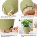 Plant Pots,12/10/9/8/ Inch Large Plastic Self Watering Flower Pots Indoor Outdoor with Drainage Holes, Deep Reservoir,Nursery Planting Pot for Indoor Out Door Plants