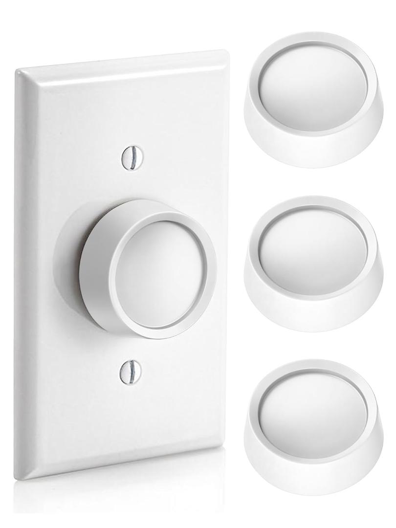 4 Pack Rotary Dimmer & Fan Control Knob, Fits 0.25" D Shape Shaft, Compatible with Leviton Trimatron (26115-Type) Dimmer (White)