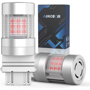 3156 3157 LED Bulb Red for Brake Light, 3157A Anti Hyper Flash Error Free Tail Light, 3057 4057 T25 Bulbs for 12-24V Car Truck Stop Lights, Fit CK & Standard Socket, 2 Pack