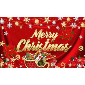Alltten 102.3''x59'' Merry Christmas Banner Christmas Backdrops for Wall Xmas Backdrop Christmas backgrounds for photographs F359