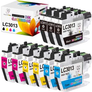 Miss Deer LC3013 Ink Cartridges BK/C/M/Y Compatible Replacement Ink for Brother LC 3013 LC3011, Work with Brother MFC-J491DW MFC-J895DW MFC-J690DW MFC-J497DW Printer (3BK/2C/2Y/2M)