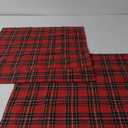 AQOTHES Pack of 2 Christmas Plaid Decorative Throw Pillow Covers Scottish Tartan Cushion Case for Farmhouse Home Holiday Decor Red and Green, 22 x 22 Inches