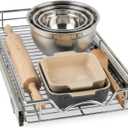 HOLD N' STORAGE Pull Out Cabinet Organizer, Heavy Duty 11W x 17D-Requires At Least 12-1/4 Cabinet Opening, Steel Metal Cabinet Drawers Slide Out, Chrome Finish