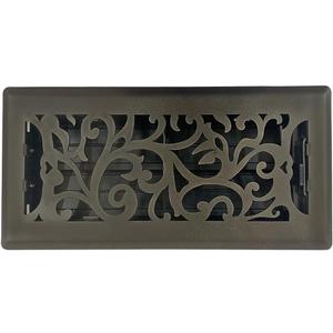 Precision Flow 4"x12" Steel Floor Register - Floral Design, Metallic Bronze Finish - Premium Home Vent Covers, Durable & Decorative - Fits 4"x12" Duct Openings, Easy Installation