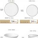 MALACASA 24 Pcs Porcelain Plates and Bowls Sets,Dinnerware Set for 6,White