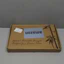 Bamboo Cutting Board for Kitchen, Wooden Cutting Board 3-Piece Set with Non-Slip Mat Deep Juice Groove and Built-In Handles, Wood Cutting Board for Meat Vegetables Fruit Ideal Gift for the Home (Carbonized brown)