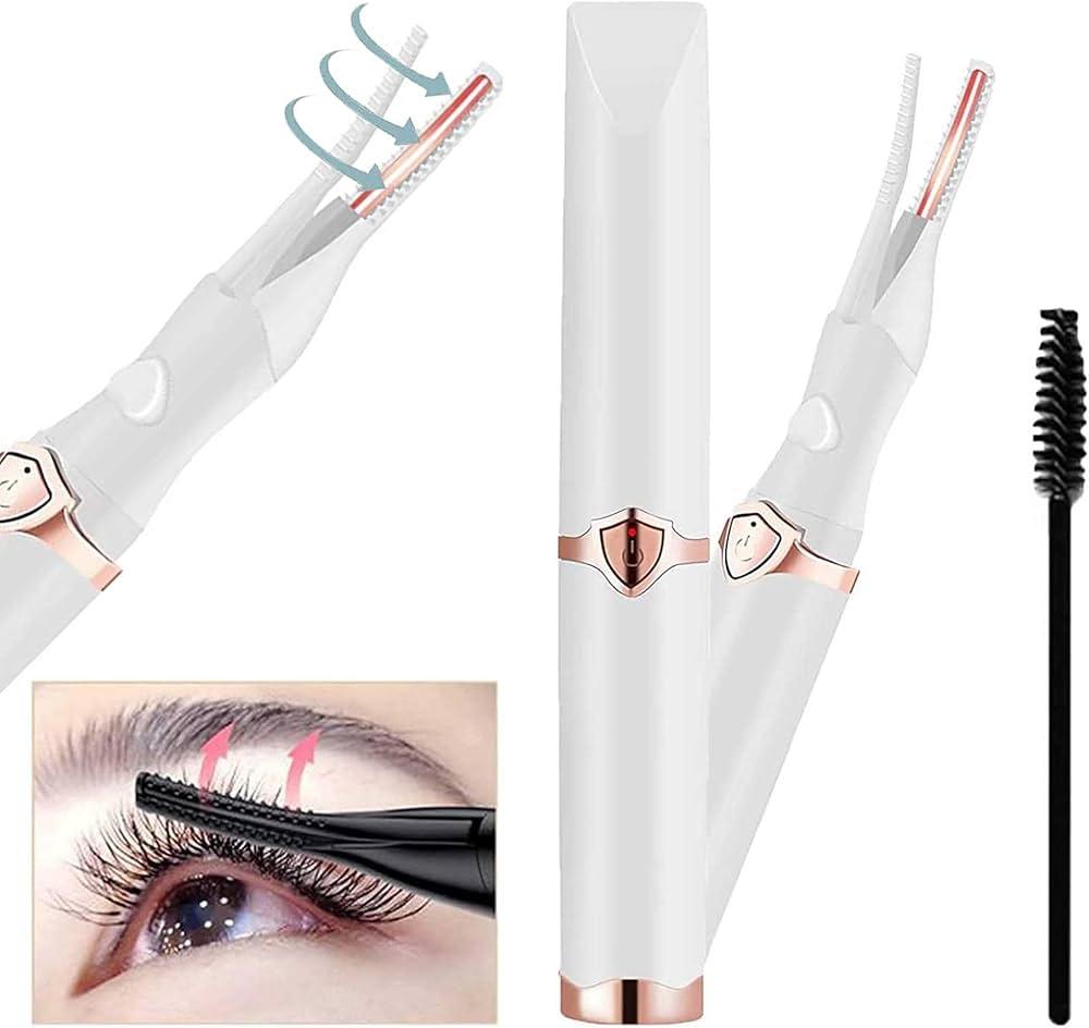 Heated Eyelash Curlers  2 in 1 Clip Type Heated lash Curler Best Seller Electric Eyelash Curler LED Display 3 Temp Settings for Makeup Tools USB Rechargeable Natural Curling 24H Long Lasting 6A