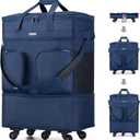 Hanke Expandable Collapsible Luggage with Wheels Suitcase Luggage Rolling Travel Bag Duffel Bag for Men Women Lightweight Suitcase Large Capacity with Spinner Wheel (Blue) (Blue Upgrade Version 2)