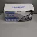 1700W Steam Iron for Clothes Rapid Heating, Stick Ceramic Soleplate, 3-Way Auto-Off, Burst of Steam, 14.07oz Water Tank Ironing Clothes for Home