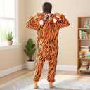 Animal Onesie Costumes for Kids Adults Cosplay Halloween for Boys Girls Womens Warm Plush One Piece Tiger (Orange)