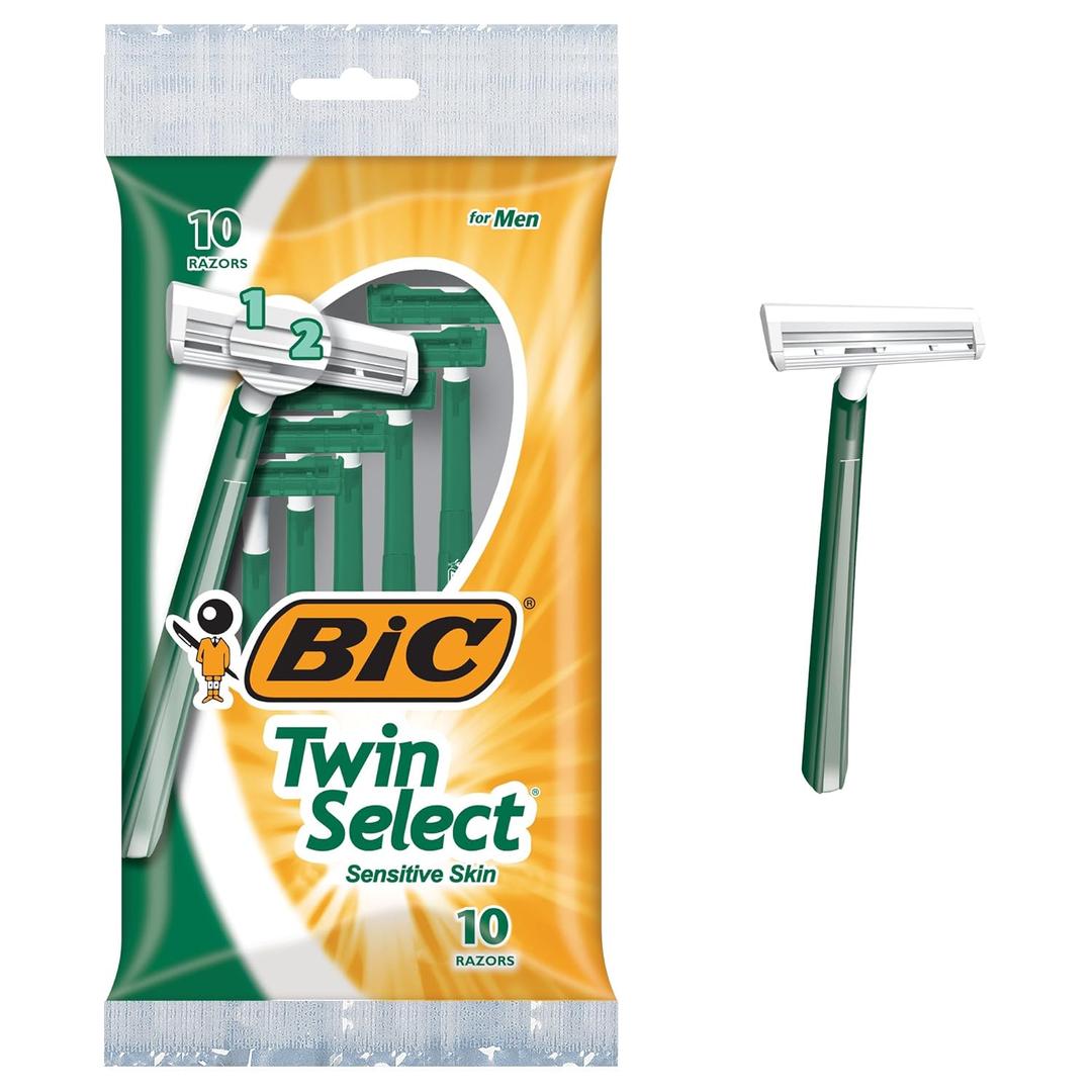 BIC Men's Twin Select Disposable Razor, Sensitive Skin, 10 count (Pack of 3)