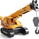 Metal ABS Crane Toy, Diecast Construction Vehicle with Movable Boom and Hook, Construction Toy Truck for Kids Boys Age 3+ Christmas Birthday Gift, 4.13 x 10.43 x 3.54 inches