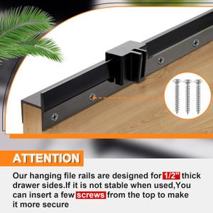 File Cabinet Rails PVC Hanging Black Document Cabinet Rails for Drawer Sides Letter Size Office File Drawer Holder Organizer Storage,
 24" X 2", Pack Of 2 File Cabinet Rails PVC Hanging Black Document Cabinet Rails for Drawer Sides Letter Size Office File Drawer Holder Organizer Storage,
 24" X 2", Pack Of 2