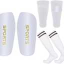 Pinellia Soccer Shin Guards for Kids Youth Adults - Shin Pads and Sleeves Set with Optimized Insert Pocket for Boys Girls Men Women for Football Games - Protective Soccer Equipment(XL,White)