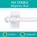Turquoize 2 Pack Magnetic Curtain Rods for Metal Doors with Adjustable Length,Extends from 16 inch to 28 inch Magnetic Cafe Curtain Rod, Easy Installation for Any Steel Spaces, White, 2 Pack