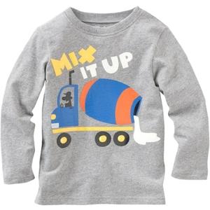 Construction Shirts Toddler Boy Kids Long Sleeve T Shirt Truck Gray 3T