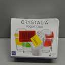 Crystalia Yogurt Parfait Cups with Lids, BPA FREE Reusable Yogurt Containers with Lids and Spoons, Take and Go Yogurt Cup with Topping Cereal or Oatmeal Container, Colorful Set of 2(Large 20 oz)