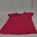MEROKEETY Women 2025 Summer V Neck Ruffle Short Sleeve Blouse Swiss Dot Flowy Shirt Tunic Top XS
