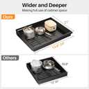 Pull out Cabinet Organizer, 4-Pack Expandable(13.6"-24") Silde out Drawers with Raising Pad for Framed Cabinets, Adjustable Full-Extension Roll out Shelves for Kitchen Pantry Home Pot and Pan(Black)