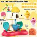 Kaelinda Play Color Dough Sets for Kids Ages 4-8, Ice Cream Maker Playdough Kits for Kids Ages 3+, Play Food Toys for Girls Boys, Play Dough Accessories Gifts for 3 4 5 6 7 Year Old Boys Girls