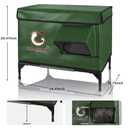 Weather Resistant Outdoor Cat House Green 24" x 20" x 15"