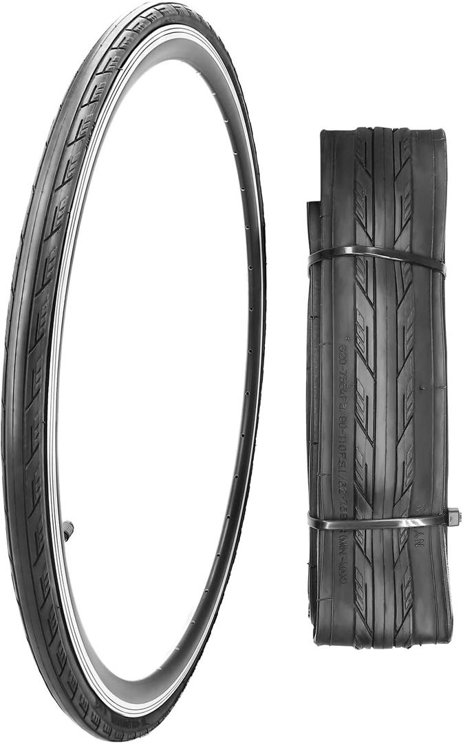 1 or 2 Pack 700X23C/25C/28C/35C Road Bike Tires with or Without 2 Inner Tubes Presta Valve and 2 levers for City Commuter Road Pavement Garden Trail Bike Tires