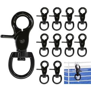 10PCS Trigger Snap Hooks 2.32'' x 0.82'' Zinc Alloy Black Swivel Snap Hooks Heavy Duty Metal Lanyard Clips Hardware for Dog Leash Purse Bag Clips Cages (10)