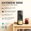 Tastyle Mini Hot and Iced Coffee Maker Single Serve, for K Cup and Ground, 6 to 14 Oz Brew Sizes, with Recipe Book, for Home, Travel, RV, Office and Dorm,Classic Black (2.0 Version)