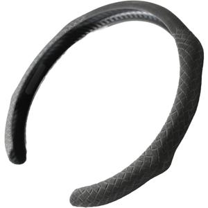 Quick Install Sporty Suede Leather Car Steering Wheel Cover with Braided Grips for All 14" to 15" Sedan Coupe SUV Pickup 14.5 to 15 inches