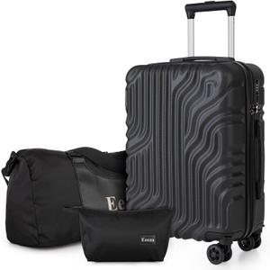 Carry On Luggage Se t 22x14x9 Airline Approved, 3 Piece 20 Inch Lightweight ABS Hardside Suitcases with Spinner Wheels and TSA Lock