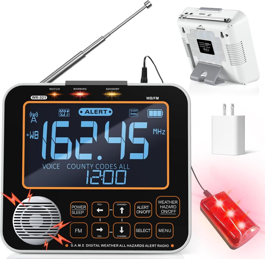 NOAA Weather Alert Radio for Home - S.A.M.E. Localized Programming, 23 Country Codes & 75+ Emergency Alerts NOAA Weather Radio
