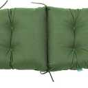 QILLOWAY Indoor Outdoor Seat Back Chair Pads Tufted Cushion, Spring/Summer Seasonal Replacement Cushions (1 Count, Dark Green)