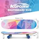Complete Skateboard for Kids, Girls, Boys, Beginners, Teens, 7 Layer Maple Deck Standard Skateboard with 90A PU Wheels, 31" x 7.8" Double Kick Concave Skate Board with T-Tool