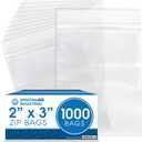 Spartan Industrial - 2 X 3 (1000 Count) 2 Mil Clear Reclosable Zip Plastic Poly Bags with Resealable Lock Seal Zipper