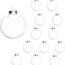 12 Pcs DIY Clear Plastic Fillable Balls Ornament,Removable Top Clear Hanging Ball,2.36Inch Christmas Ornaments Balls for Halloween, Christmas, Birthday, Wedding,Party,XmasDecorm,DIY Crafts(60mm)