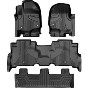 Floor Mats for 2018-2025 2026 Ford Expedition/Expedition Max/Expedition Limited, with 2nd Row Bench Seat, All Weather Protection Mat Includes 1st and 2nd 3rd Row Liner, Black
