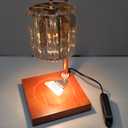 Yuichoy Candle Warmer Lamp with Timer, Dimmable Electric Candles Wamer Adjustable Height, Gifts for Women Mom, Glass Modern Candle Melter Lamp, Amber