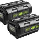 OP4060 40V 6000mAh Lithium Battery Replacement for All Ryobi 40-Volt Power Tools OP4015 OP4026 OP40201 OP40261 OP4030 OP4040 OP40401 OP4050 OP40501 OP4050A OP40601 OP4060A RY40200 RY40403 2 Pack