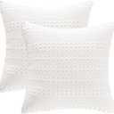 PHF Design Meets Comfort , 100%Cotton, Pillow case , white color, size 25"- 25" inh, 2" pieces