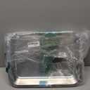 Amibud 2 Pack Low Entry Stainless Steel Cat Litter Box for Senior Cats, Metal Shallow Litter Box, Easy Access Kitty Litter Pan Tray, Easy Cleaning,Non Stick-15.75''Lx 11.81'' W x2.76'' H