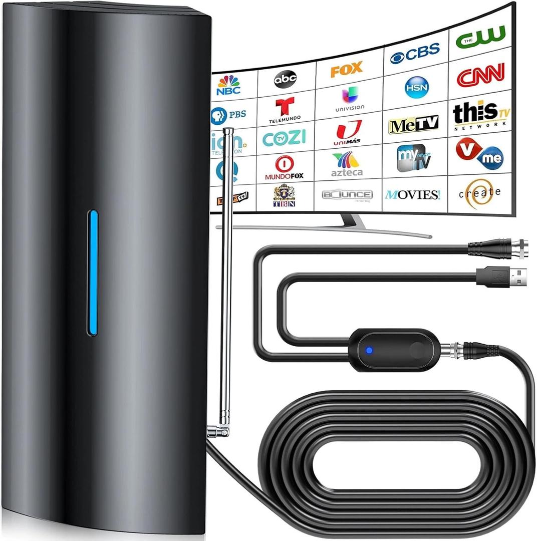 2900+ MilesOutdoor HD Antennas for Local Channels,2026 Digital Amtenna Indoor-Supports All TVs-38ft