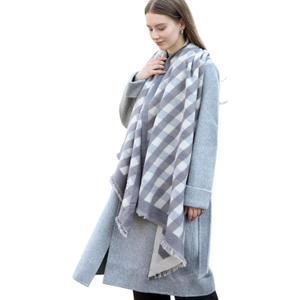 Wander Agio Diagonal Checkered Scarf Winter Shawl Thick Cashmere-Like Soft Wrap Warm Scarves Womens Plaid Shawls